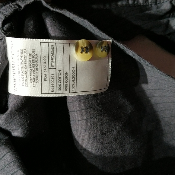 hurley women's Grey stripper button down shirt 100% cotton size S - Picture 8 of 8